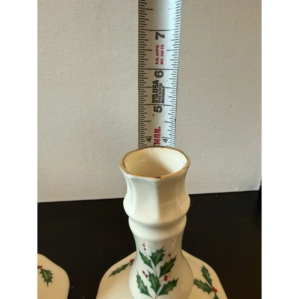 Lenox American by Design Candlesticks Pair‎ Christmas 4.5